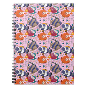 Carnet Motif d'animaux aquatiques vie sous-marine en me