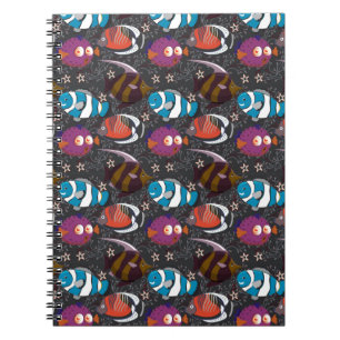 Carnet Motif d'animaux aquatiques vie sous-marine océan