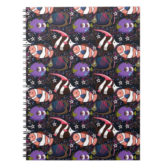 Carnet Motif d'animaux aquatiques | vie sous-marine océan (Devant)