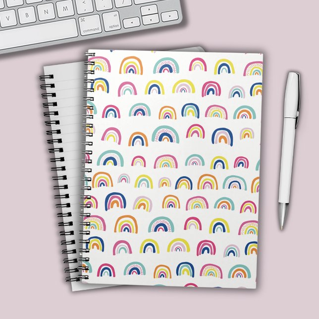 Carnet Motif d'aquarelle arc-en-ciel (Rainbow patterned notebook.)