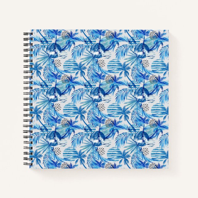 Carnet Motif d'aquarelle bleu clair (Devant)