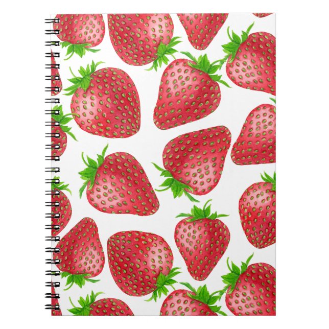 Carnet Motif d'aquarelle de fraises (Devant)