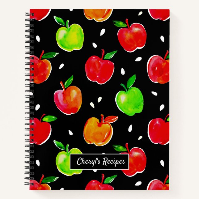 Carnet Motif d'aquarelle des pommes (Devant)