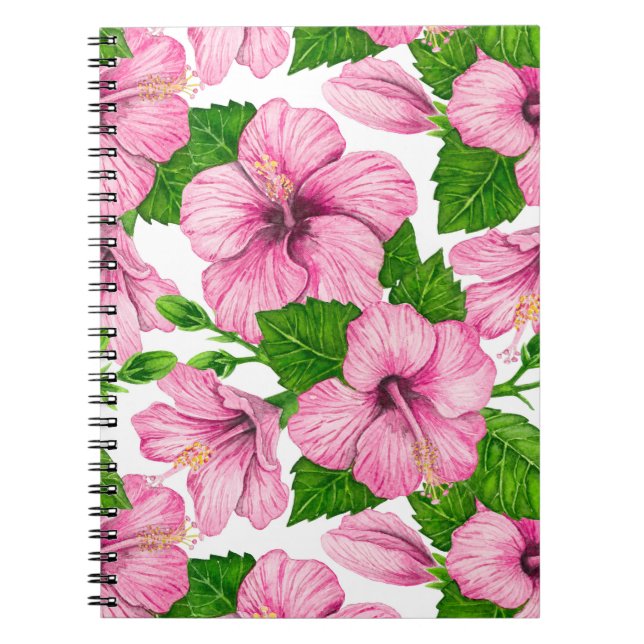 Carnet Motif d'aquarelle d'hibiscus rose (Devant)