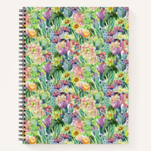 Carnet Motif d'aquarelle en fleurs exotiques