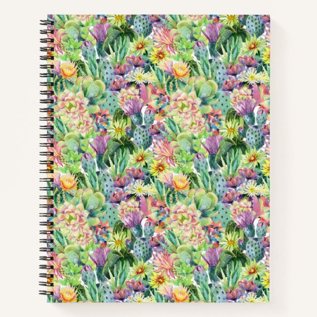 Carnet Motif d'aquarelle en fleurs exotiques (Devant)