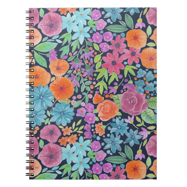 Carnet Motif d'aquarelle florale (Devant)