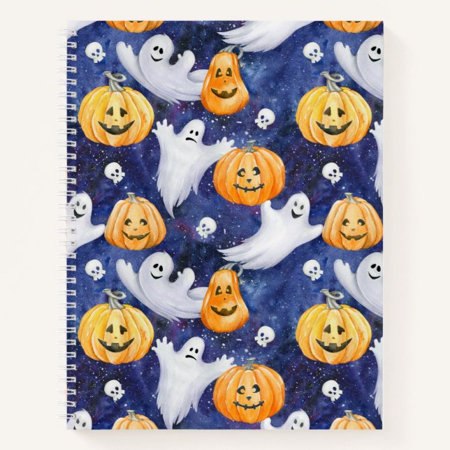 Carnet Motif d'aquarelle Halloween (Devant)