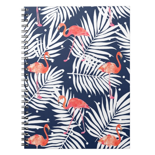 Carnet Motif d'aquarelle transparente avec oiseau flaming (Devant)