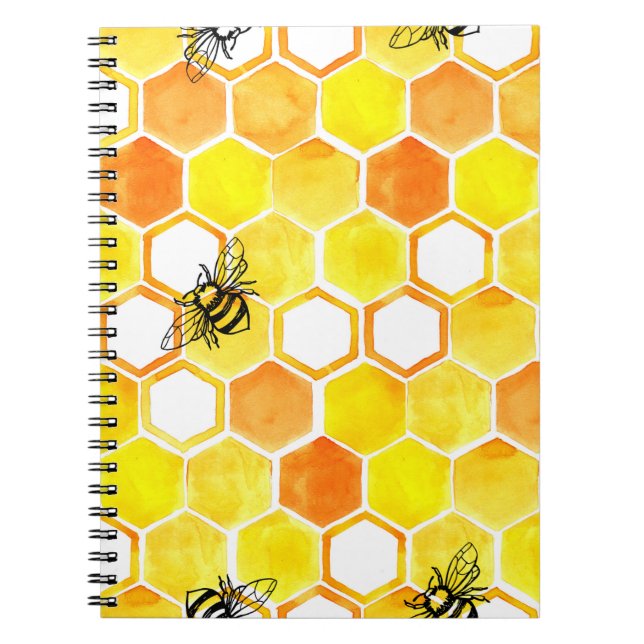 Carnet Motif d'aquarelle transparente avec peignes de mie (Devant)