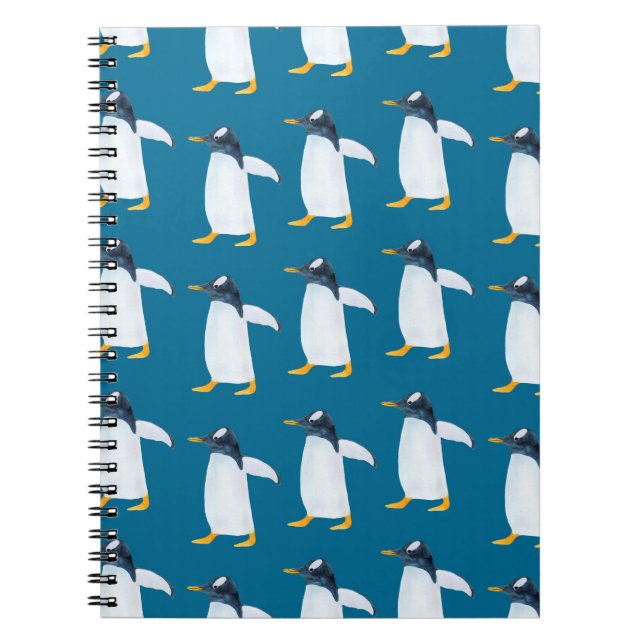 Carnet Motif d'aquarelle transparente avec pingouin (Devant)