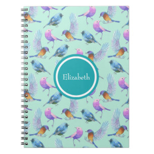 Carnet Motif d'aquarelle Wild Exotic Birds Personnalisé