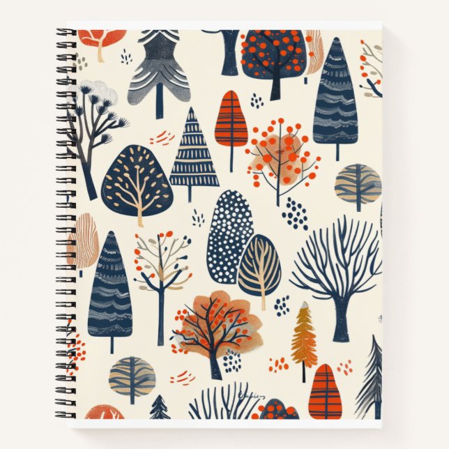 Carnet Motif d'arbres lunaires (Devant)