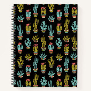 Carnet Motif Dark Grunge Cactus