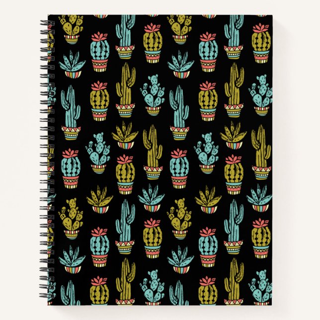 Carnet Motif Dark Grunge Cactus (Devant)