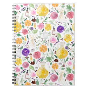 Carnet Motif d'aromathérapie dans l'aquarelle