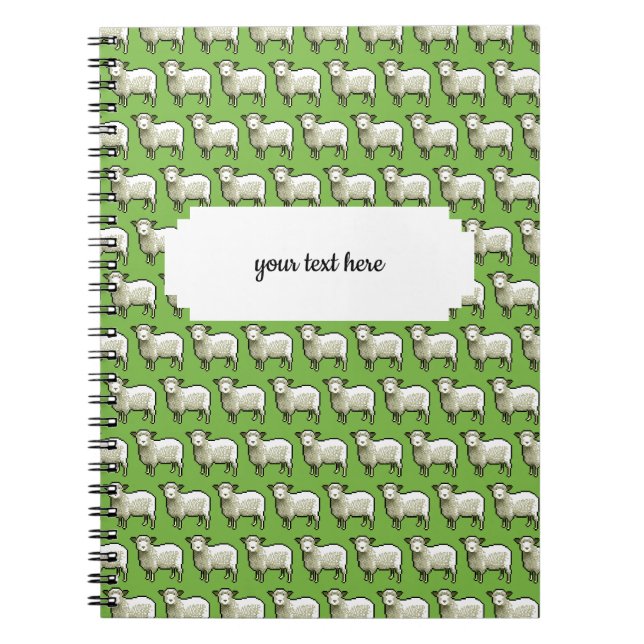 Carnet Motif D'Art De Pixel De Mouton Blanc Laineux (Devant)