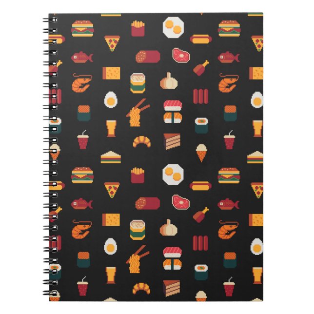 Carnet Motif d'art en pixel sans soudure, textures de tis (Devant)