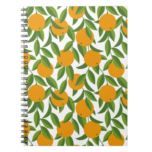Carnet Motif d'art oranger sans couture. (Devant)