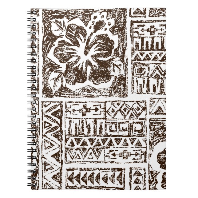 Carnet Motif d'art tropical autochtone hawaïen (Devant)