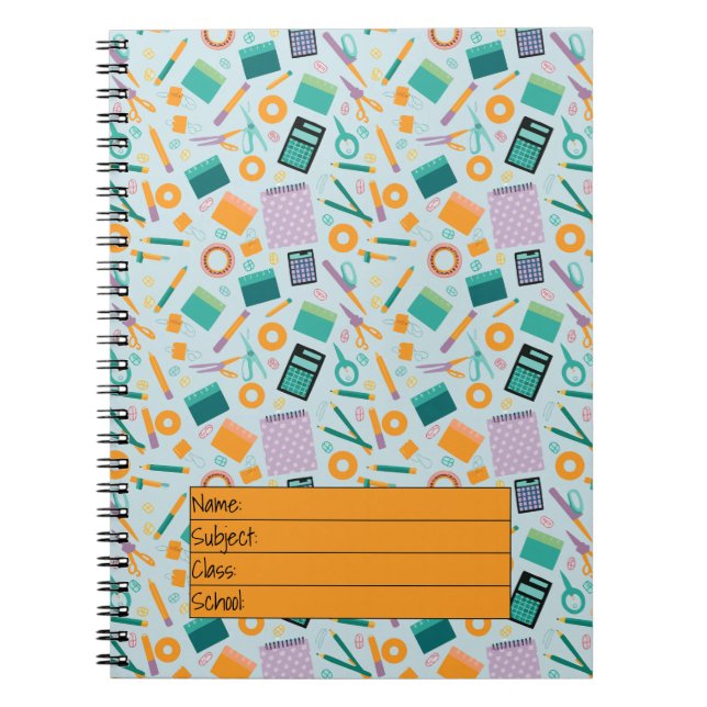 Carnet Motif d'articles scolaires (Devant)