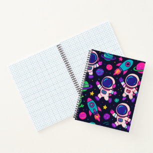 Carnet Motif d'Aventure Spatiale Néon