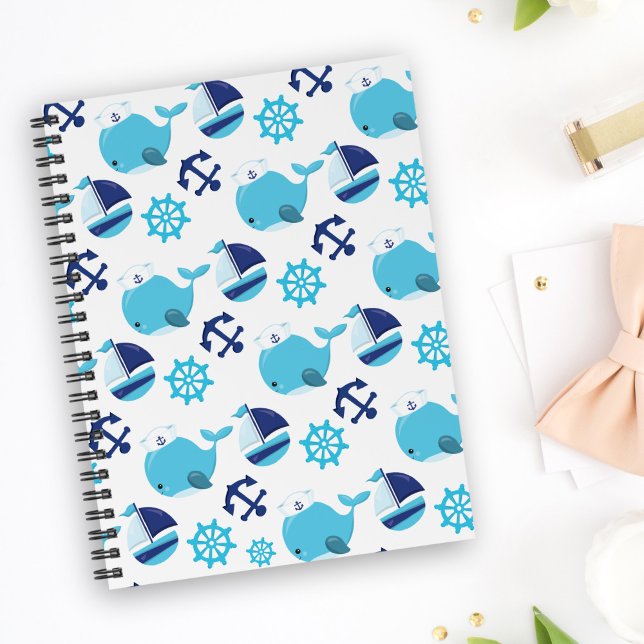 Carnet Motif De Baleines, Beaux Baleines, Baleines Bleues (Créateur téléchargé)