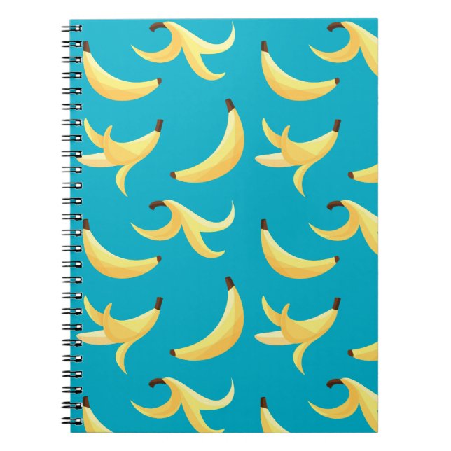 Carnet Motif de banane jaune rétro drôle éditable pour fê (Devant)