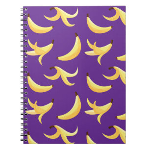 Carnet Motif de banane jaune rétro drôle éditable pour fê