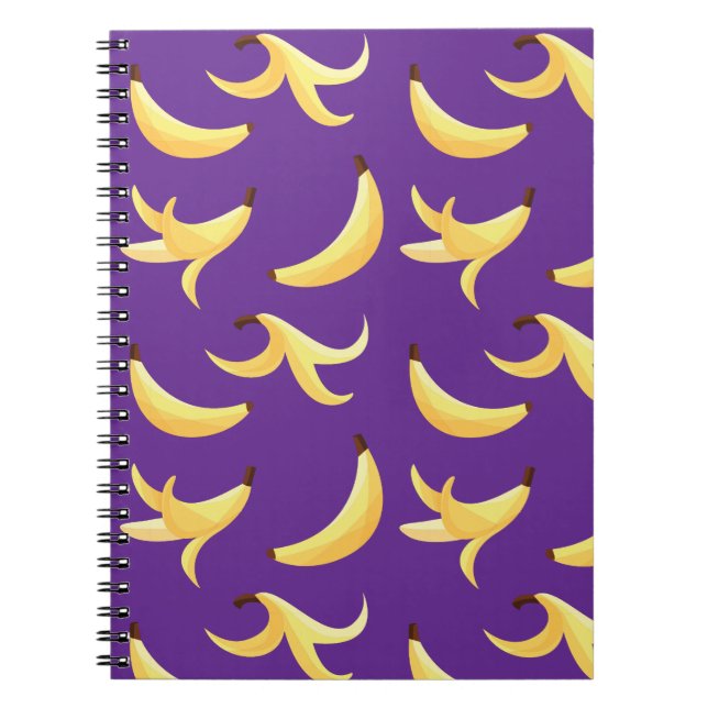 Carnet Motif de banane jaune rétro drôle éditable pour fê (Devant)