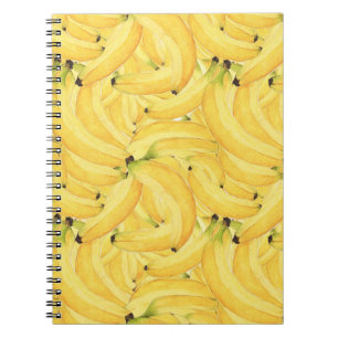 Carnet Motif de banane tropicale à l'aquarelle vibrant