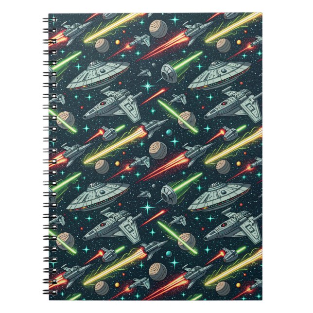 Carnet Motif de bande dessinée de vaisseau spatial de sci (Devant)