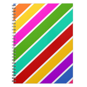 Carnet Motif de bandes de bonbons de couleur rétro