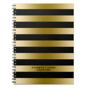 Carnet Motif de bandes noires et or