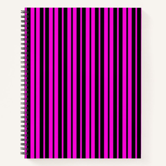 Carnet Motif de bandes verticales violettes noires (Devant)