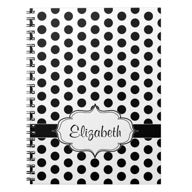Carnet Motif de base noir et blanc simple de point de (Devant)