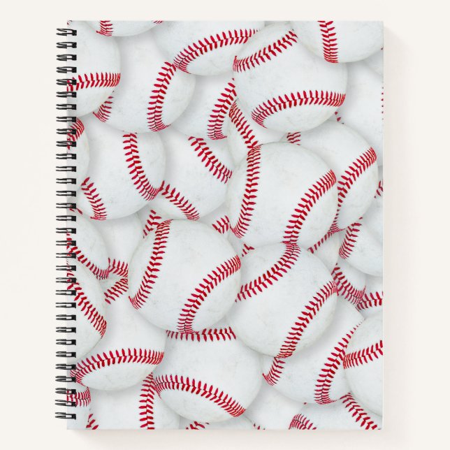 Carnet Motif de baseballs superposés (Devant)