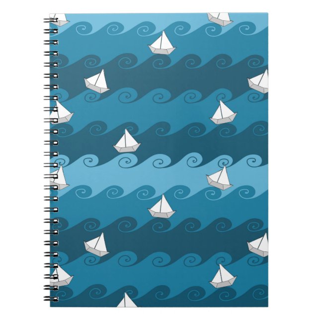 Carnet Motif de bateaux à papier (Devant)