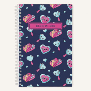 Carnet Motif de biscuits au chocolat en forme de cœur mig