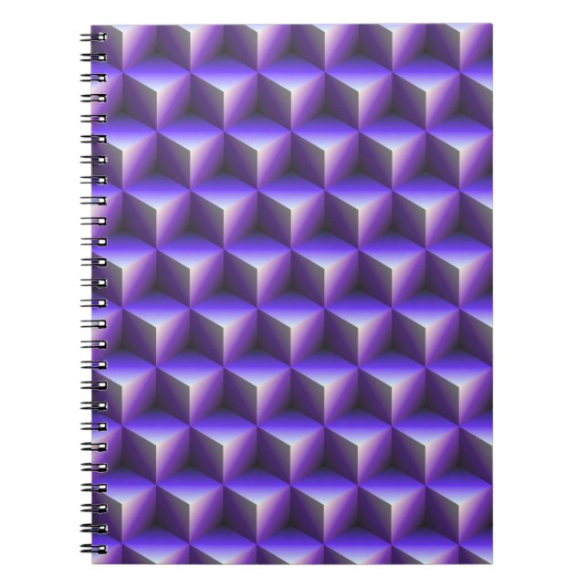 Carnet Motif de bloc de cube violet abstrait (Devant)