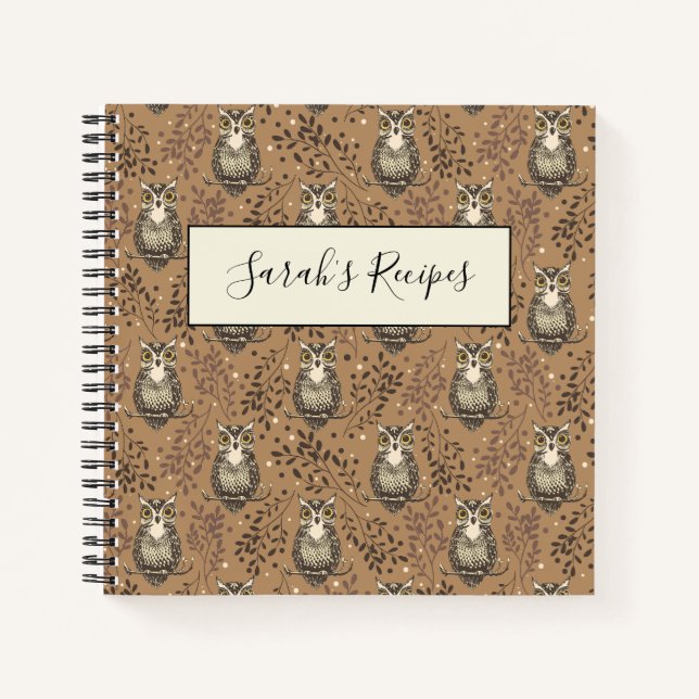 Carnet Motif de bois illustré de Chouette Brown (Devant)