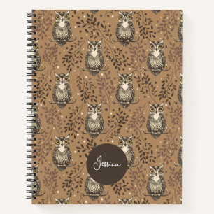 Carnet Motif de bois illustré de Chouette Brown