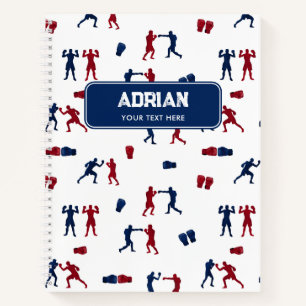 Carnet Motif de boîte rouge et bleu