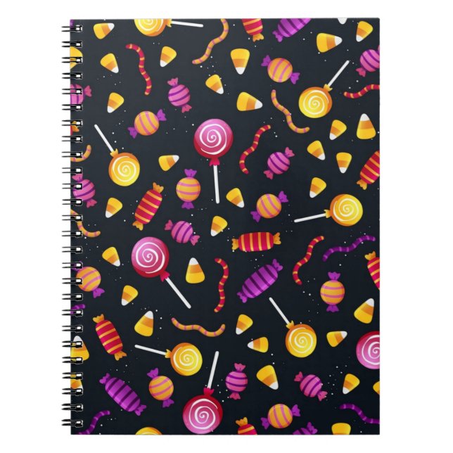 Carnet Motif de bonbons d'Halloween (Devant)