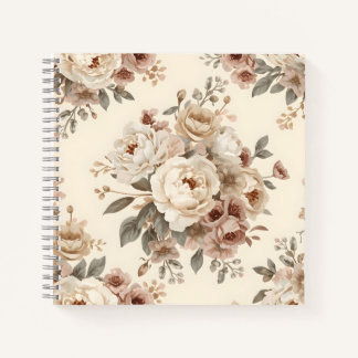 Carnet Motif de bouquet floral vintage romantique