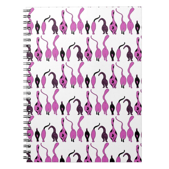 Carnet Motif de boutons de chats violets (Devant)