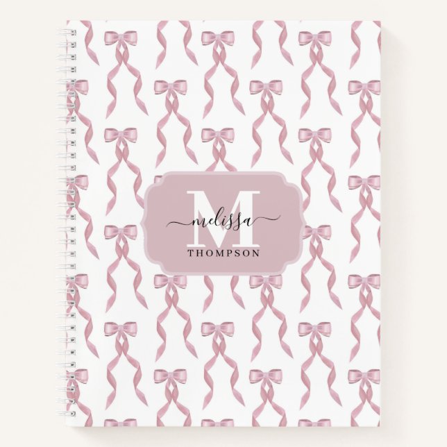 Carnet Motif de Bow rose Aquarelle (Devant)