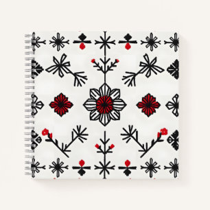 Carnet Motif de broderie folklorique traditionnel Spi H