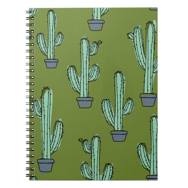Carnet Motif de cactus dessiné à la main (Devant)