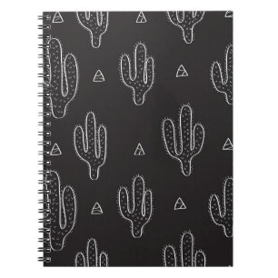 Carnet Motif de cactus noir à main